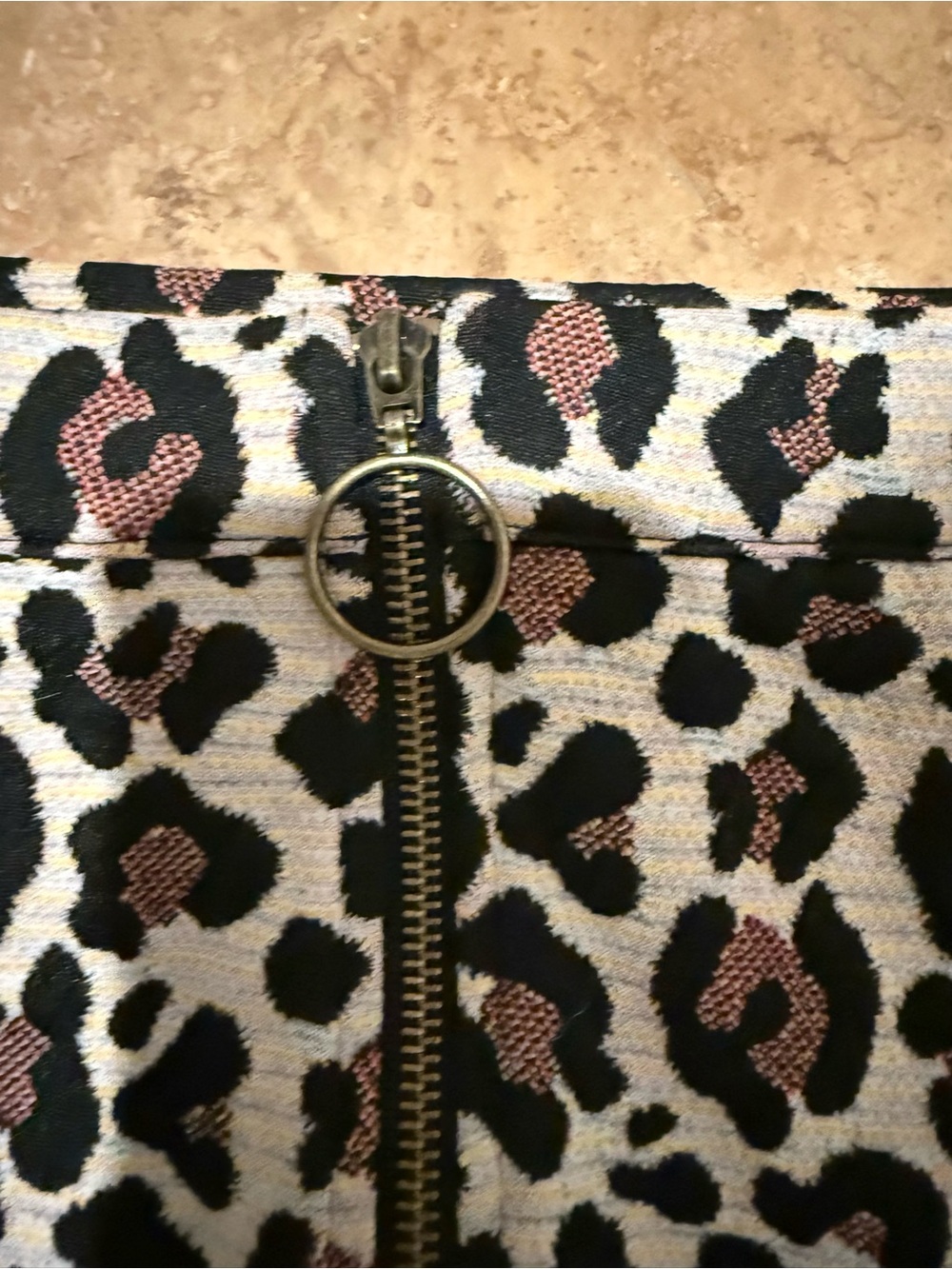 Anthropologie Leopard-Print Pencil Skirt in Pink and Black - Picture 5 of 5